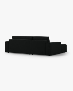 COLTAR EXTENSIBIL, PE STANGA, JODIE, 246X151 CM, NEGRU, TAPITAT CU TAPITERIE DIN TEXTIL BOUCLE BALOO, MICADONI - Img 4