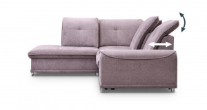 COLTAR EXTENSIBIL STANGA, BOSS 272CM, DIN TEXTIL FOARTE FIN DE CULOARE ROZ, CONFORT SPORIT - Img 2