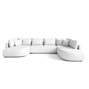 COLTAR FIX IN FORMA DE U, 380CM, CONFECTIONAT DIN MATERIAL TIP CHENILLE, GRI DESCHIS, JACOBS, STIL MODERN - Img 2