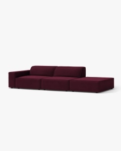 COLTAR JODIE, 262X99 CM, PE DREAPTA, CU 3 LOCURI, VISINIU, TAPITAT CU TAPITERIE DIN TEXTIL CATIFEA VENUS, MICADONI - Img 2