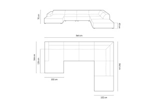 COLTAR JODIE, DREAPTA, 7 LOCURI, 364 CM, DIVERSE CULORI SI MATERIALE, DESIGN DEOSEBIT - Img 16