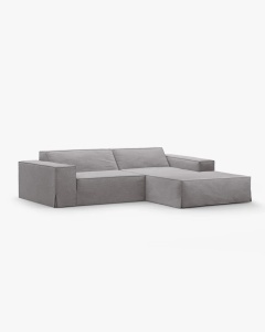 COLTAR JODIE PE DREAPTA, 224X162 CM, GRI CALD, TAPITAT CU TAPITERIE DIN TEXTIL STRUCTURAT LINS, MICADONI - Img 2