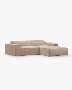 COLTAR JODIE PE DREAPTA, 224X162 CM, NISIPIU, TAPITAT CU TAPITERIE DIN TEXTIL STRUCTURAT LINS, MICADONI - Img 2
