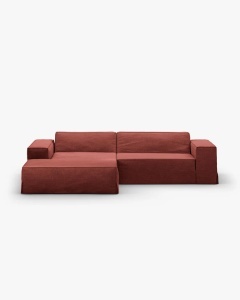 COLTAR JODIE PE STANGA, 224X162 CM, LEMN DE CIRES, TAPITAT CU TAPITERIE DIN TEXTIL STRUCTURAT LINS, MICADONI - Img 1