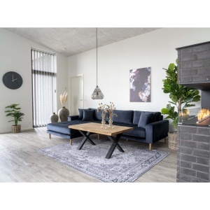 COLTAR LIDO CU 4 PERINI 290CM, DIN LEMN SI TEXTIL- CATIFEA, CULOARE STANGA, HOUSE NORDIC - Img 2