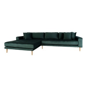 COLTAR LIDO CU 4 PERINI 290CM, DIN LEMN SI TEXTIL- CATIFEA, STANGA, CULOARE VERDE, HOUSE NORDIC - Img 2