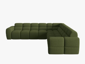 COLTAR LISA, 6 LOCURI, 310 CM, VERDE OLIVE 35, TAPITERIE DIN STOFA, DESIGN DEOSEBIT - Img 2