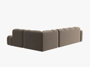 COLTAR LISA, DREAPTA, 5 LOCURI, 293 CM, MARO DESCHIS, TAPITERIE DIN CATIFEA, DESIGN DEOSEBIT - Img 4