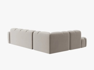 COLTAR LISA, STANGA, 5 LOCURI, 293 CM, BEJ DESCHIS, TAPITERIE DIN CATIFEA, DESIGN DEOSEBIT - Img 4