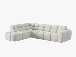 COLTAR LISA, STANGA, 5 LOCURI, 293 CM, GRI DESCHIS 01, TAPITERIE DIN STOFA, DESIGN DEOSEBIT - Img 2