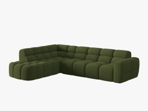 COLTAR LISA, STANGA, 5 LOCURI, 293 CM, VERDE OLIVE 35, TAPITERIE DIN STOFA, DESIGN DEOSEBIT - Img 2