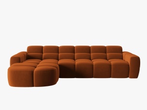 COLTAR LISA, STANGA, 5 LOCURI, 310 CM, SCORTISOARA, TAPITERIE DIN CATIFEA, DESIGN DEOSEBIT - Img 3