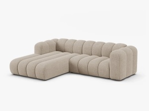 COLTAR LUPIN 260, PE STANGA, BEJ INCHIS, CU TAPITERIE DIN TEXTIL CHENILLE EDEN, MICADONI - Img 2