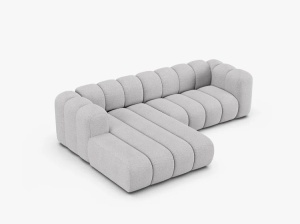 COLTAR LUPIN 260, PE STANGA, GRI DESCHIS, CU TAPITERIE DIN TEXTIL BOUCLE BALOO, MICADONI - Img 3