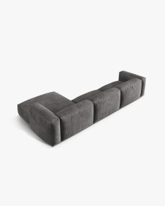 COLTAR MARTINA, 130X176 CM, PE DREAPTA, GRI, TAPITAT CU TAPITERIE DIN TEXTIL CATIFEA VOGUE, MICADONI - Img 4