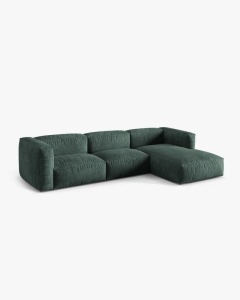 COLTAR MARTINA, 130X176 CM, PE DREAPTA, VERDE MUSCHI, TAPITAT CU TAPITERIE DIN TEXTIL CATIFEA VOGUE, MICADONI - Img 2