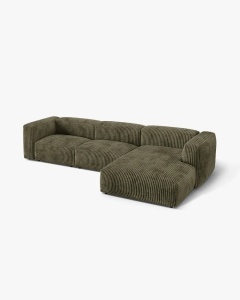 COLTAR MARTINA, 130X176 CM, PE DREAPTA, VERDE MUSCHI, TAPITAT CU TAPITERIE DIN TEXTIL CORDOI TILIA, MICADONI - Img 2