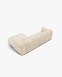 COLTAR MARTINA, BEJ DESCHIS, 280 CM, DREAPTA, CU TAPITERIE DIN TEXTIL CORDOI TILIA, MICADONI - Img 3