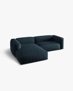 COLTAR MARTINA, BLUE JEANS, 244 CM, STANGA, CU TAPITERIE DIN TEXTIL STRUCTURAT BOSTON, MICADONI - Img 3