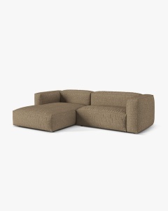 COLTAR MARTINA, CAPPUCCINO, 280 CM, STANGA, CU TAPITERIE DIN TEXTIL BOUCLE MONET, MICADONI - Img 2