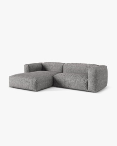 COLTAR MARTINA, GRI GRAFIT, 280 CM, STANGA, CU TAPITERIE DIN TEXTIL BOUCLE MONET, MICADONI - Img 2