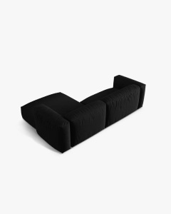 COLTAR MARTINA, NEGRU, 280 CM, DREAPTA, CU TAPITERIE DIN TEXTIL STRUCTURAT BOSTON, MICADONI - Img 4