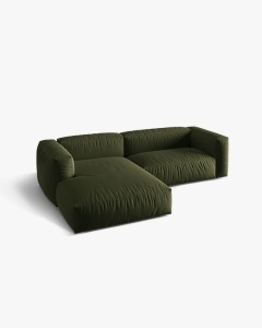COLTAR MARTINA, VERDE, 244 CM, STANGA, CU TAPITERIE DIN TEXTIL STRUCTURAT BOSTON, MICADONI - Img 3