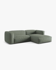 COLTAR MARTINA, VERDE MUSCHI, 244 CM, DREAPTA, CU TAPITERIE DIN TEXTIL STRUCTURAT BOSTON, MICADONI - Img 2