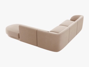 COLTAR MILEY DREAPTA, 6 LOCURI, 258 CM, CAPPUCCINO 40, TAPITERIE DIN CATIFEA, DESIGN DEOSEBIT - Img 2