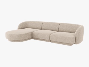 COLTAR MILEY STANGA, 4 LOCURI, 255 CM, BEJ 30, TAPITERIE CHENILLE, DESIGN DEOSEBIT - Img 1