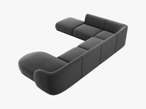 COLTAR MILEY STANGA, 6 LOCURI, 327 CM, GRI 14, TAPITERIE DIN CATIFEA, DESIGN DEOSEBIT - Img 3