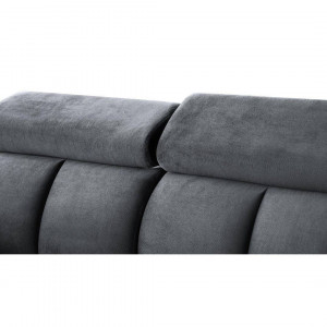 COLTAR MODERN DEOSEBIT, GOMEZ STANGA 267CM, DIN CATIFEA DE CULOARE GRI INCHIS, CONFORT SPORIT - Img 4