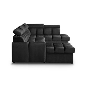COLTAR MODERN DEOSEBIT, GOMEZ U 330CM, DIN CATIFEA DE CULOARE NEAGRA, CONFORT SPORIT, MARS - Img 7