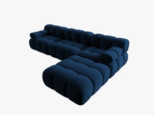 COLTAR MODULAR BELLIS, 4 LOCURI, 282 CM, ALBASTRU 81, TAPITERIE DIN CATIFEA, DESIGN DEOSEBIT - Img 3