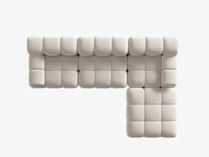 COLTAR MODULAR BELLIS, 4 LOCURI, 282 CM, BEJ DESCHIS 21, TAPITERIE DIN CATIFEA, DESIGN DEOSEBIT - Img 4