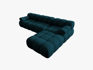 COLTAR MODULAR BELLIS, 4 LOCURI, 282 CM, BLEUMARIN 87, TAPITERIE DIN CATIFEA 3D, DESIGN DEOSEBIT - Img 5