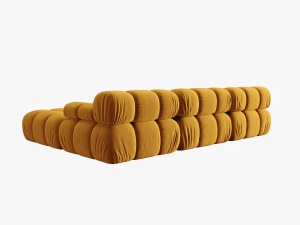 COLTAR MODULAR BELLIS, 4 LOCURI, 282 CM, GALBEN 41, TAPITERIE DIN CATIFEA, DESIGN DEOSEBIT - Img 3