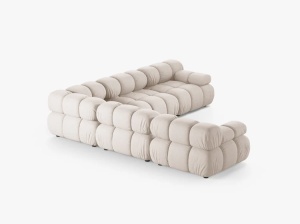 COLTAR MODULAR BELLIS, BEJ, CU TAPITERIE DIN TEXTIL STRUCTURAT LIBERTY, MICADONI - Img 3