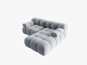 COLTAR MODULAR BELLIS, DREAPTA, 2 LOCURI, 191 CM, ALBASTRU DESCHIS 80, TAPITERIE DIN CATIFEA, DESIGN DEOSEBIT - Img 5