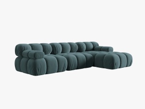 COLTAR MODULAR BELLIS, DREAPTA, 3 LOCURI, 285 CM, VERDE PETROL 87, TAPITERIE DIN CATIFEA, DESIGN DEOSEBIT - Img 4