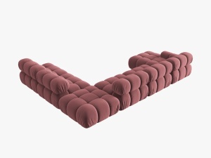 COLTAR MODULAR BELLIS, DREAPTA, 6 LOCURI, 379 CM, ROZ 63, TAPITERIE DIN CATIFEA, DESIGN DEOSEBIT - Img 2