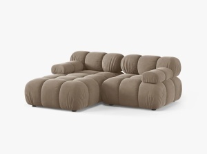 COLTAR MODULAR BELLIS, PE STANGA, CU TAPITERIE DIN CATIFEA BLUVEL, MICADONI - Img 2