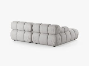COLTAR MODULAR BELLIS, PE STANGA, GRI DESCHIS, CU TAPITERIE DIN TEXTIL STRUCTURAT LIBERTY, MICADONI - Img 3