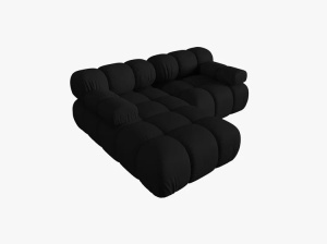 COLTAR MODULAR BELLIS, PE STANGA, NEGRU, CU TAPITERIE DIN TEXTIL 3D SONIC, MICADONI - Img 3