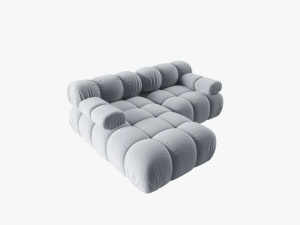 COLTAR MODULAR BELLIS, STANGA, 2 LOCURI, 191 CM, ALBASTRU DESCHIS 80, TAPITERIE DIN CATIFEA, BESOLUX - Img 3