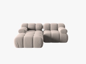 COLTAR MODULAR BELLIS, STANGA, 2 LOCURI, 191 CM, BEJ 16, TAPITERIE DIN CATIFEA, DESIGN DEOSEBIT - Img 6
