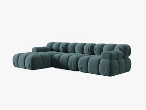 COLTAR MODULAR BELLIS, STANGA, 3 LOCURI, 285 CM, VERDE PETROL 87, TAPITERIE DIN CATIFEA, DESIGN DEOSEBIT - Img 4