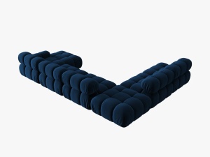 COLTAR MODULAR BELLIS, STANGA, 6 LOCURI, 379 CM, ALBASTRU 81, TAPITERIE DIN CATIFEA, DESIGN DEOSEBIT - Img 2