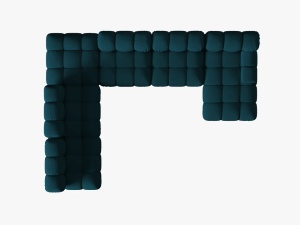 COLTAR MODULAR BELLIS, STANGA, 6 LOCURI, 379 CM, BLEUMARIN 87, TAPITERIE DIN CATIFEA 3D, DESIGN DEOSEBIT - Img 7