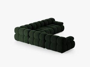 COLTAR MODULAR BELLIS, VERDE SMARALD, CU TAPITERIE DIN CATIFEA VENUS, MICADONI - Img 3